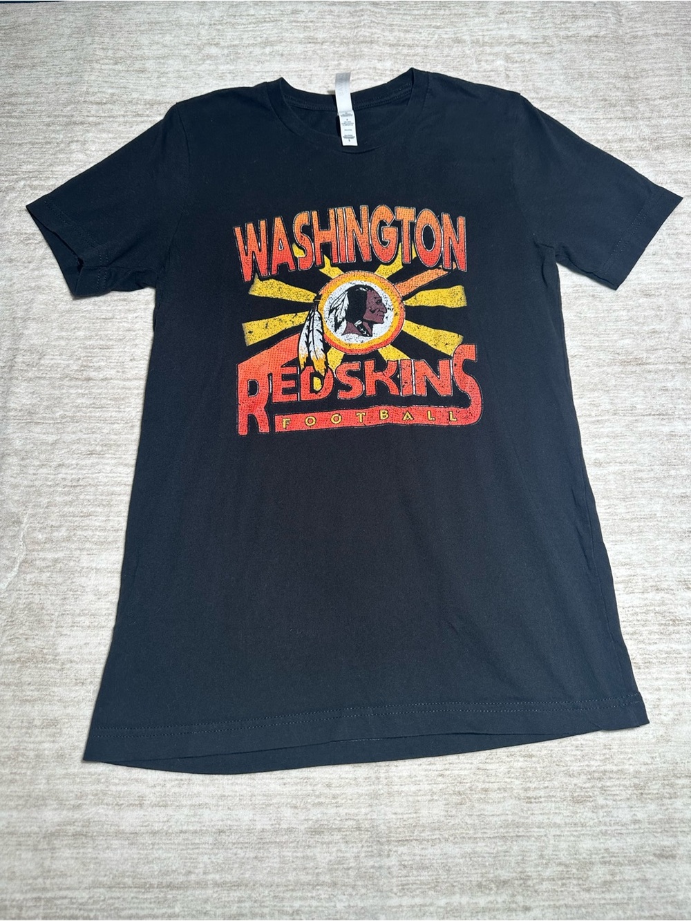 Bella Canvas Black Short-Sleeve Tee with Washington Redskins Football logo